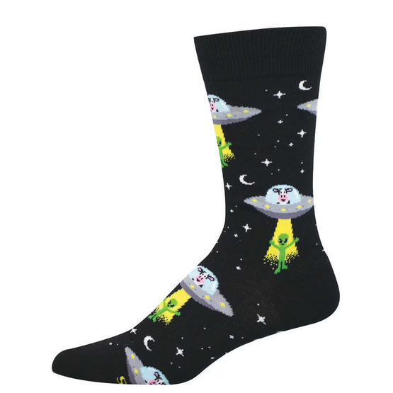 Men's Mooove It On Up Alien Abduction Crew Socks
