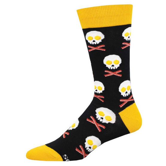 Men's Bacon X Eggs Skull Crew Socks