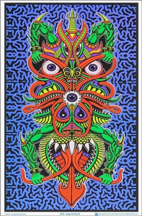 Angel of Death Flocked Black Light Poster By Chris Dyer
