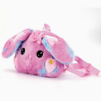 Cute Pink and Blue Bunny Plushy Backpack