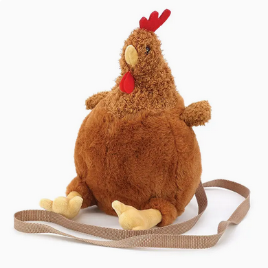 Brown Furry Hen Cross Body Bag