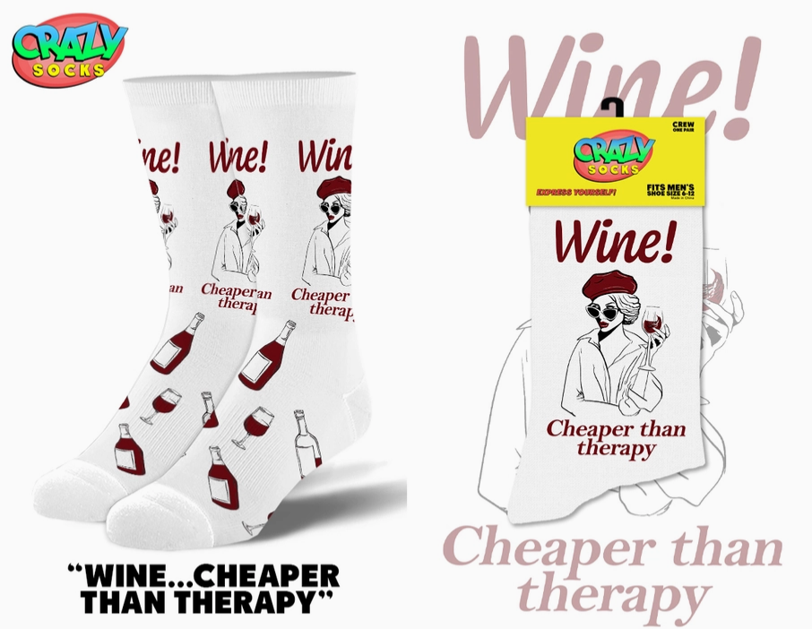 Unisex Cheaper Than Therapy Crew Socks