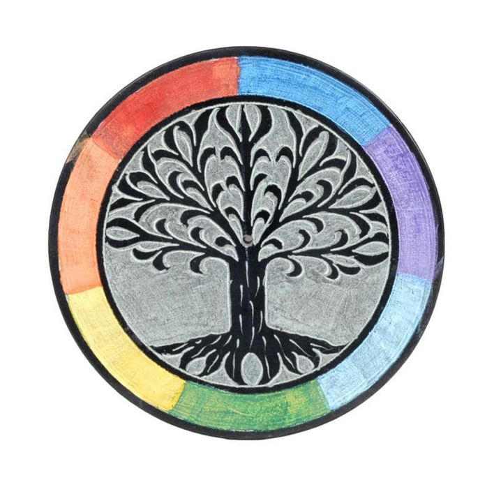 Tree of Life Soapstone Plate Incense Burner