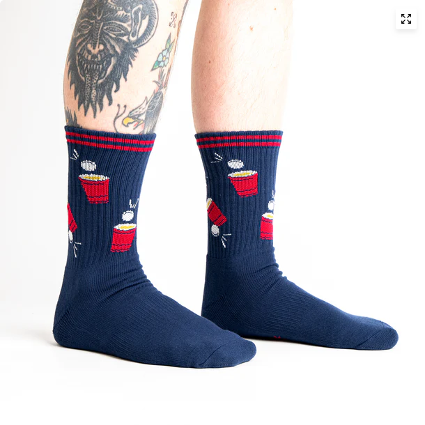 Men's America's Cup Beer Pong Athletic Ribbed Crew Socks
