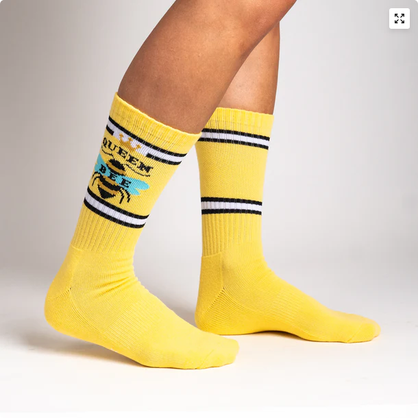 Women's Queen Bee Athletic Ribbed Crew Socks