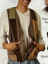 Unisex Tweed Patchwork Upcycled Vest