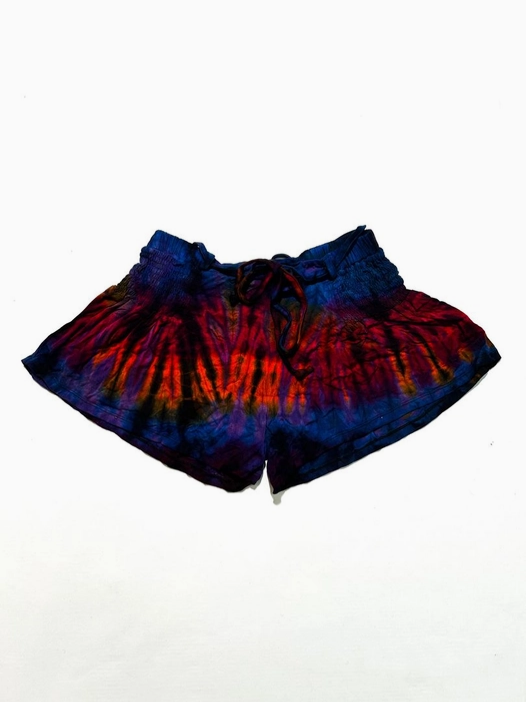 Women's Tie Dye Spandex Elastic Waistband Shorts