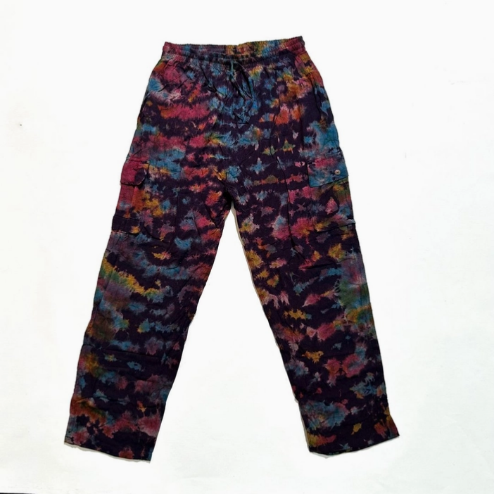 Men's Tie Dye Wide Leg Cargo Pants