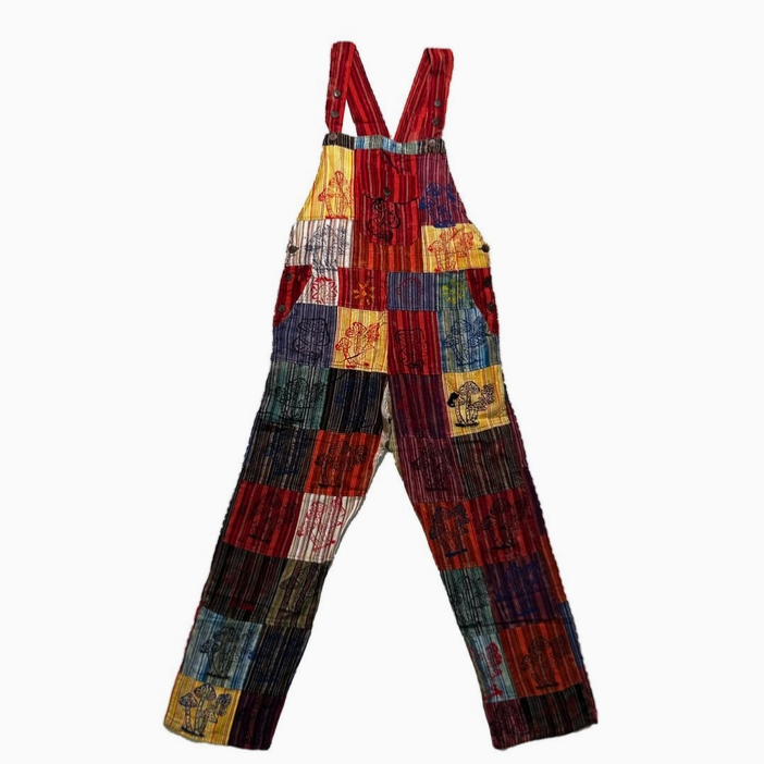 Unisex Mushroom Cotton Patch Overalls