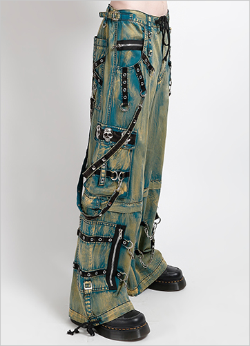 Unisex Skull Stud Sky Wash Tripp Pants