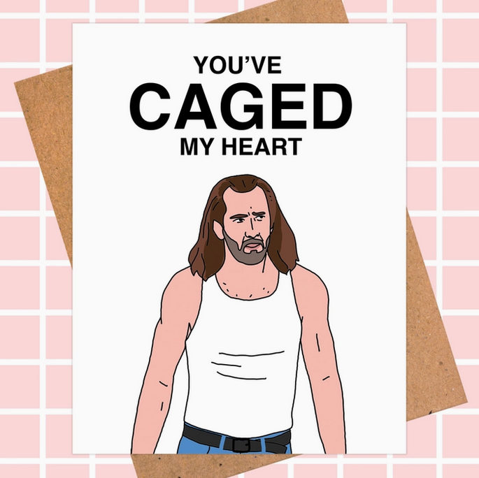 Nicolas Cage "You've Caged My Heart" Card