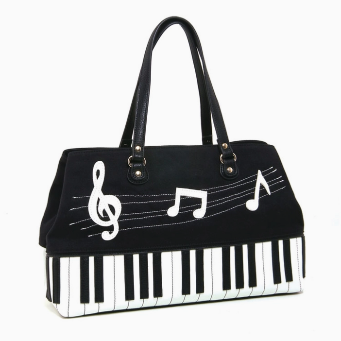 Piano Keys Trim Doctor's Satchel Style Bag