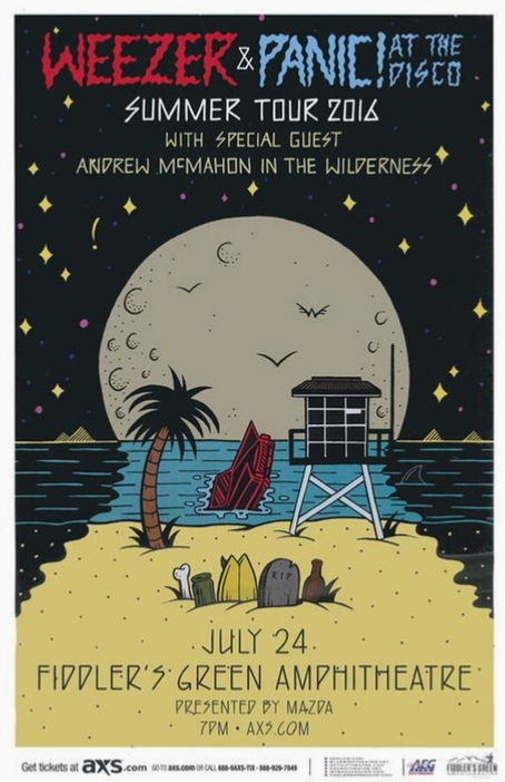 Weezer / Panic At the Disco Denver 2016 Art Print