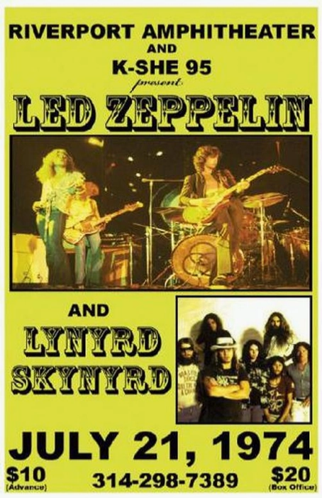 Led Zeppelin / Lynyrd Skynyrd St Louis 1974 Art Print