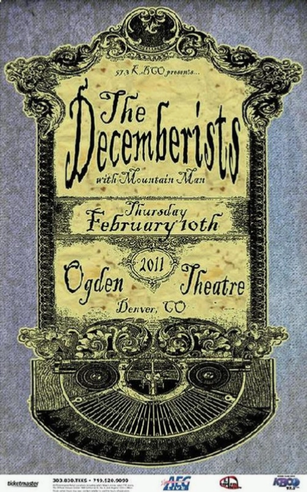 Decemberists Denver 2011 Art Print