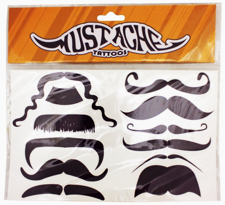 Mustache Temporary Tattoo Pack