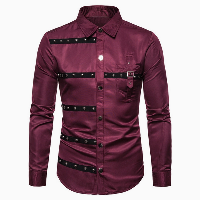 Men's Gothic Studded Long Sleeve T-shirt