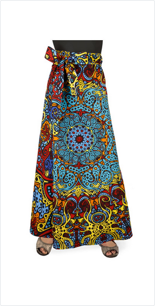 Women's 3D Classic Sunburst Wrap Skirt with Zip Pocket