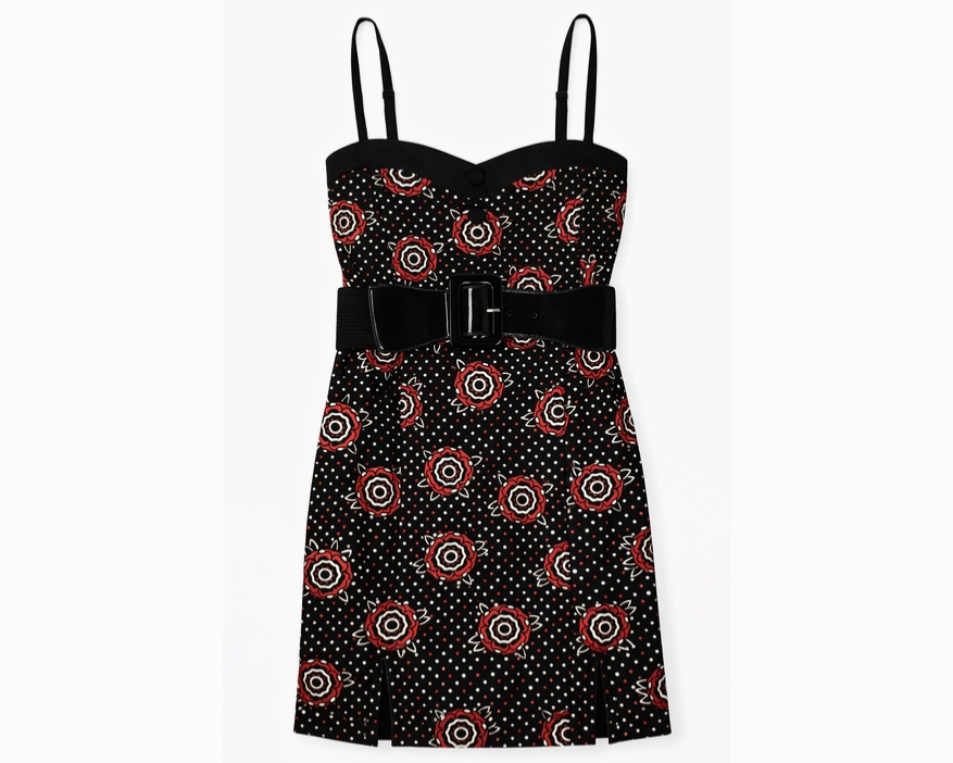 Women's Tattooed Roses Slit Dress