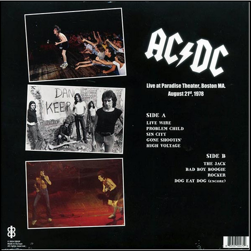 AC/DC Live At Paradise Theater Vinyl Record