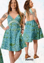 Women's Tie Dye Butterfly Print Tie Back Mini Dress
