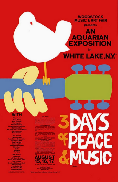 Woodstock Movie Poster 1970 Art Print
