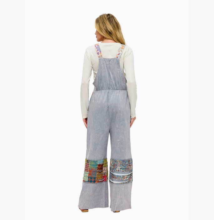Unisex Boho Patchwork Razor Cut Overall