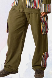 Men's Cotton Gheri Patchwork Utility Pants