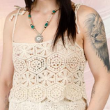 Women's Mandala Crochet String Crop Top