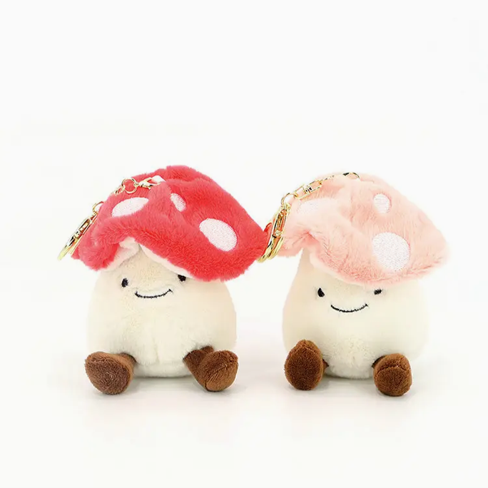 Plush Mushroom Bag Charm Set Keychain