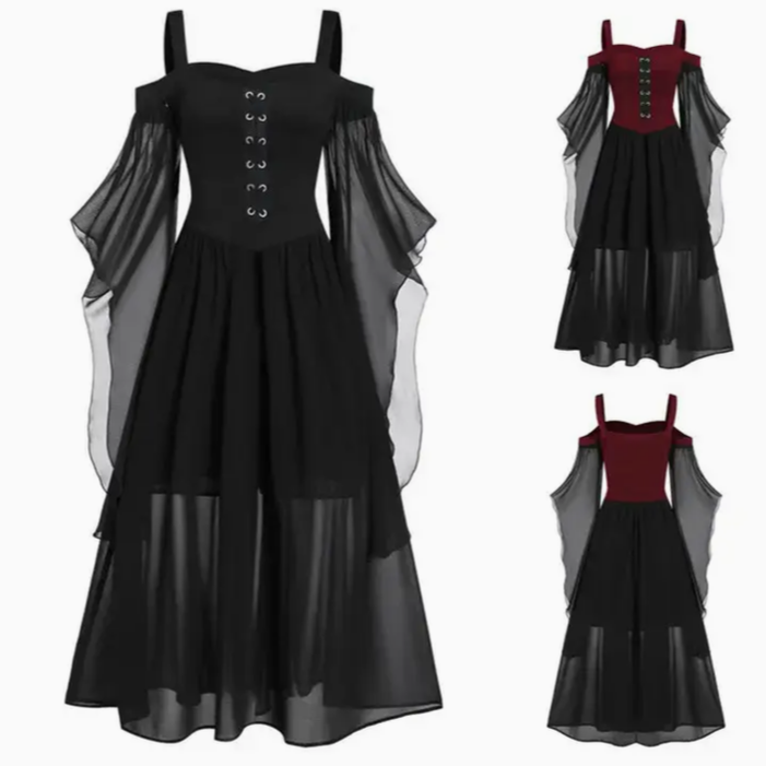 Women's Plus Size Mesh Sitiching Dress
