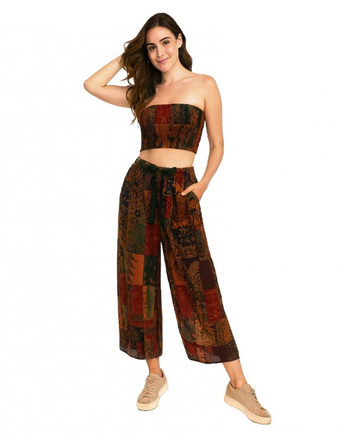 Women's Rayon Patchwork Bandeau Top