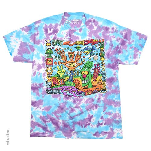 Men's Tie-Dye Mars Garden Funky Creatures T-Shirt