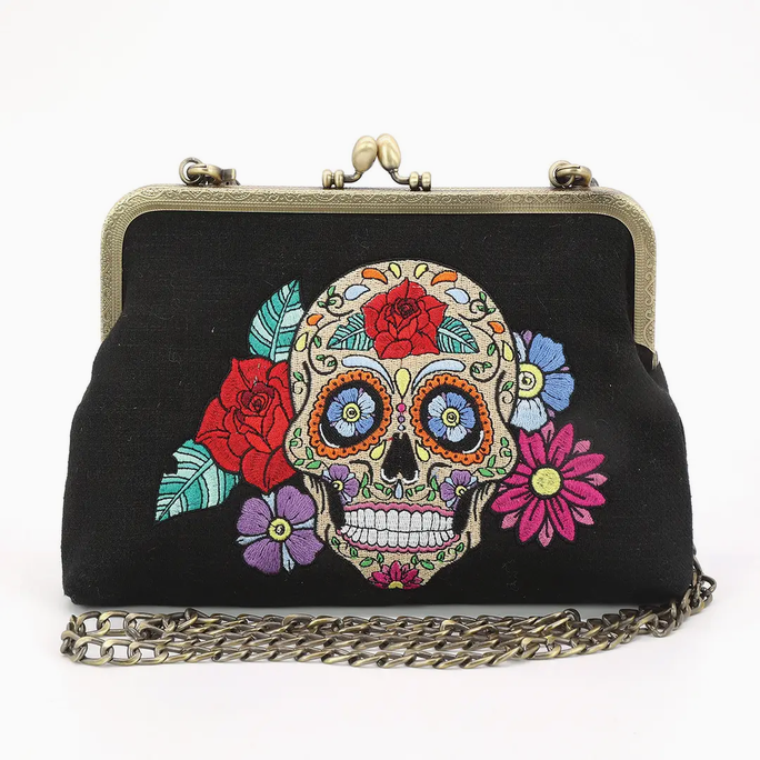 Sugar Skull Kisslock Bag