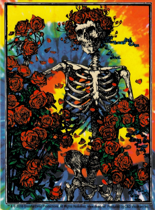 Grateful Dead Bertha and Roses Tie-Dye Sticker