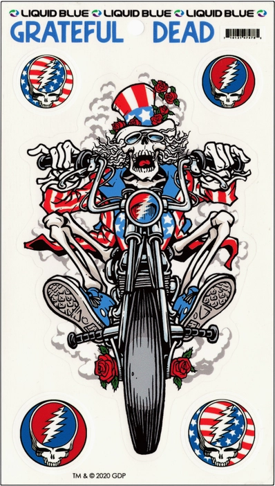 Grateful Dead Uncle Sam USA Motorcycle 5pc Sticker Set