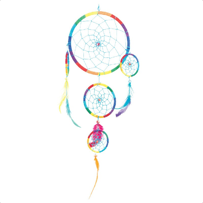 Small 3-Tier Rainbow Bead Dreamcatcher