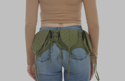 Cotton Forest Leaves Multi-Pocket Hip Belt