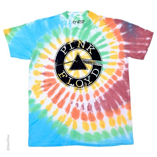 Men's Pink Floyd Dark Side Rainbow Spin Tie-Dye T-Shirt