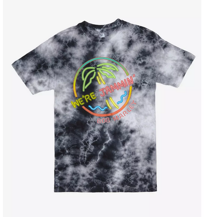 Men's Bob Marley Tie Dye Neon Jamming T-Shirt