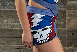 Women's Cotton Lycra Grateful Dead SYF Side Print Booty Shorts