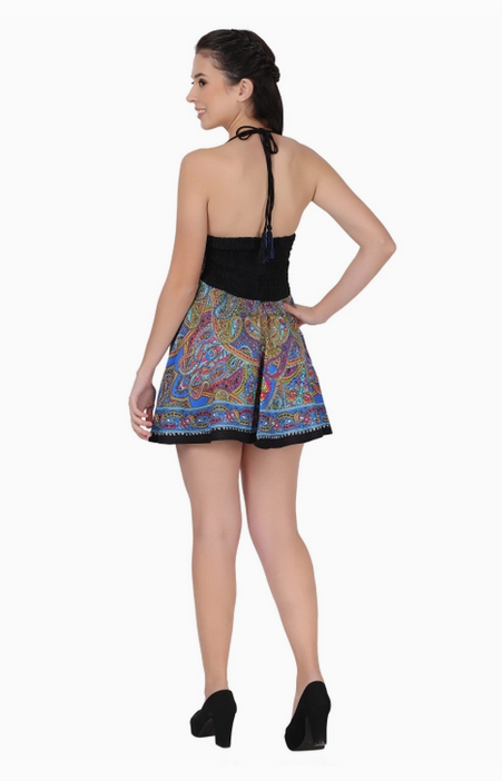 Women's Halter Top Elastic Back Batik Dress