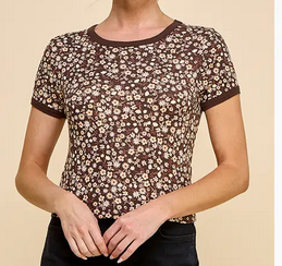 Printed Ringer Tee