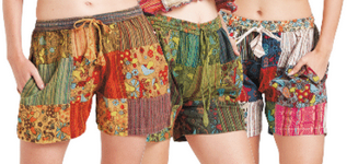 Women's Cotton Mixed Patchwork Short Shorts