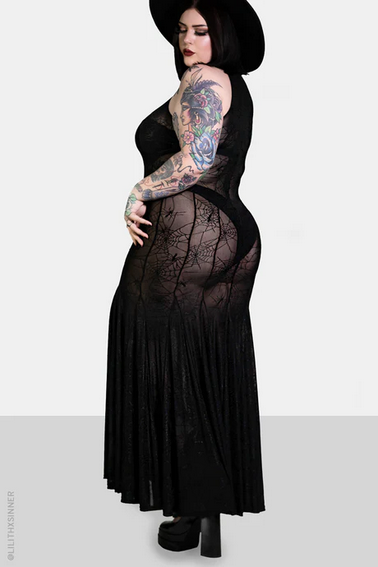 Women's Nylon Spandex Spinnerette Maxi Dress