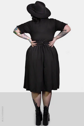 Women's Poly-Spandex Fit Flare Oblivion Midi Dress