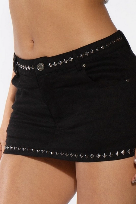 Women's Low Rise Micro Studded Mini Skirt