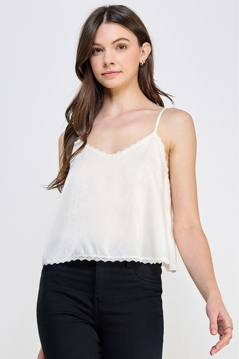 Women's Lace Woven Cami Top