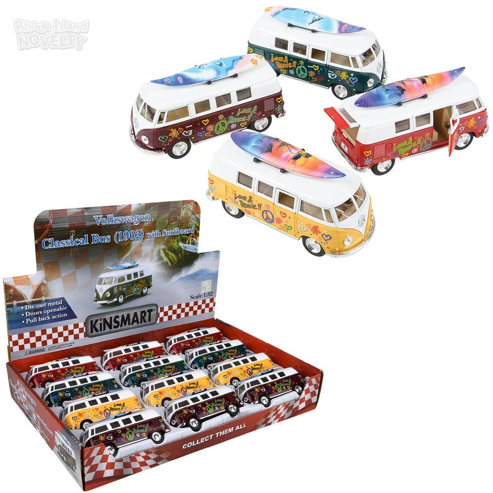 1962 Classic VW Surfboard Bus Pull-Back Toy