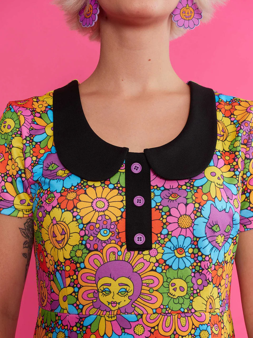 Sourpuss Daisy Diaster Peter Pan Collar Dress